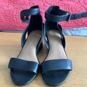 Aerosols black leather sandals size 8.5
